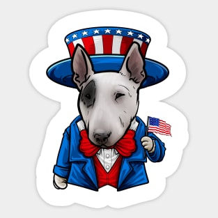 Fourth of July Bull Terrier Sticker